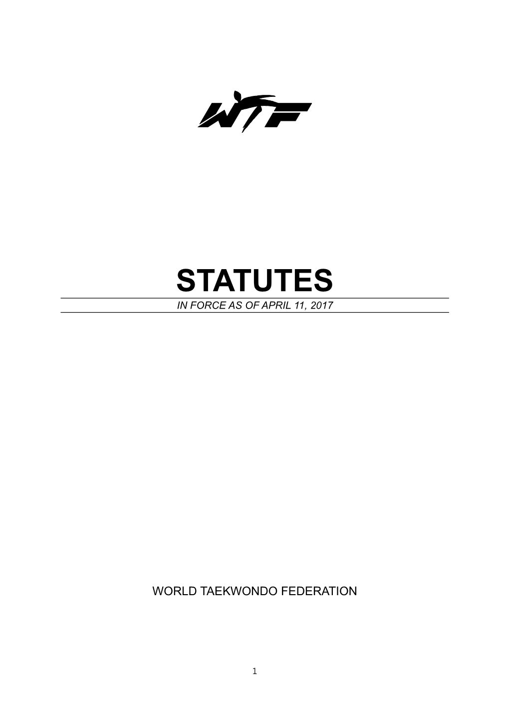 Statutes in Force As of April 11, 2017