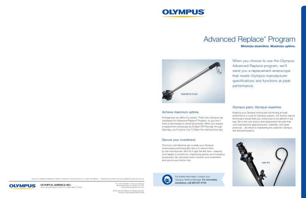 Advanced Replace® Program Minimize Downtime