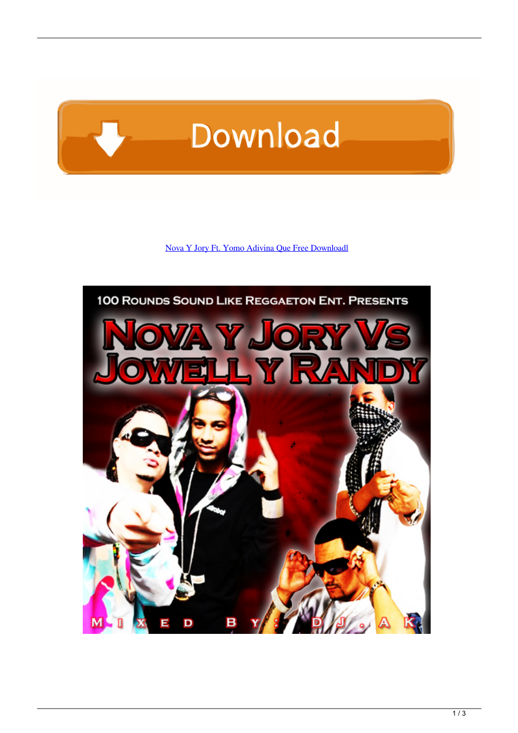 Nova Y Jory Ft Yomo Adivina Que Free Downloadl