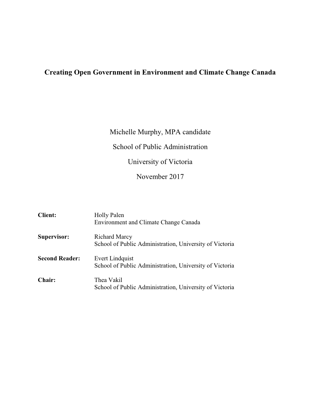 Creating Open Government in Environment and Climate Change Canada