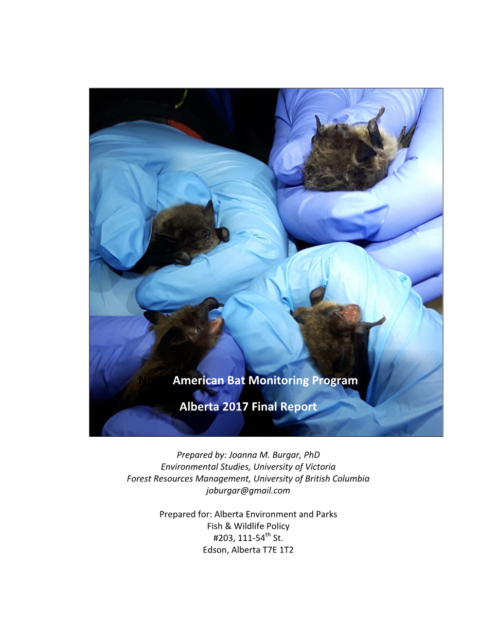 North American Bat Monitoring Program Alberta 2017 Final Report