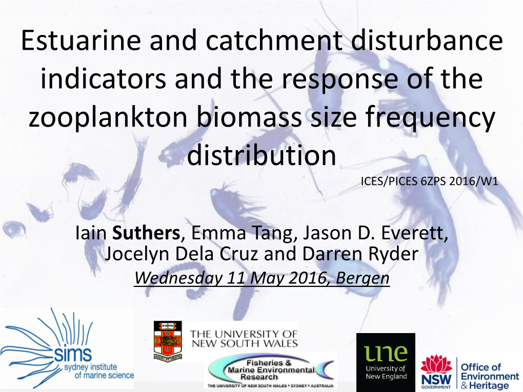 Iain M. Suthers: Estuarine and Catchment Disturbance