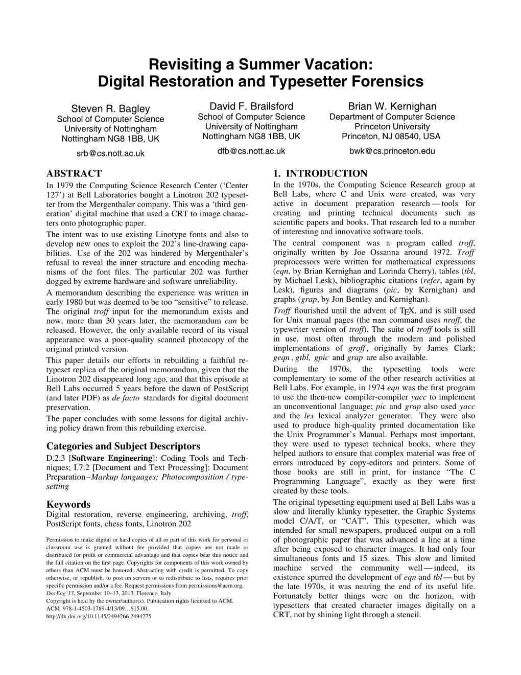 Digital Restoration and Typesetter Forensics