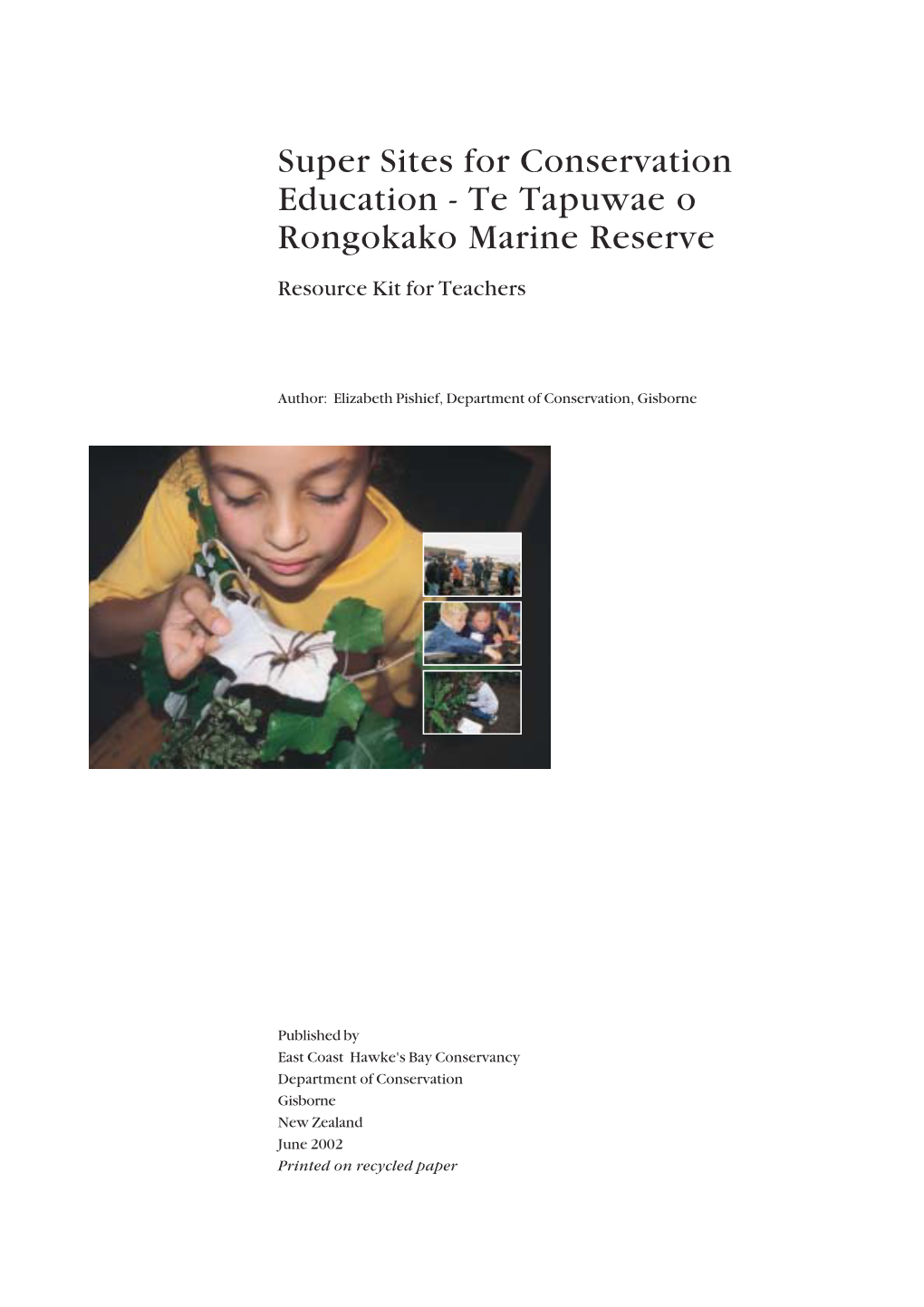 Te Tapuwae O Rongokako Marine Reserve Resource Kit for Teachers