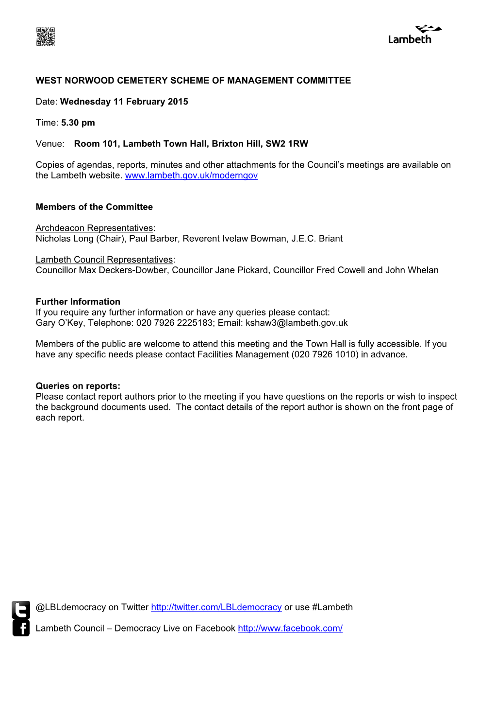 (Public Pack)Agenda Document for West Norwood Cemetery Scheme