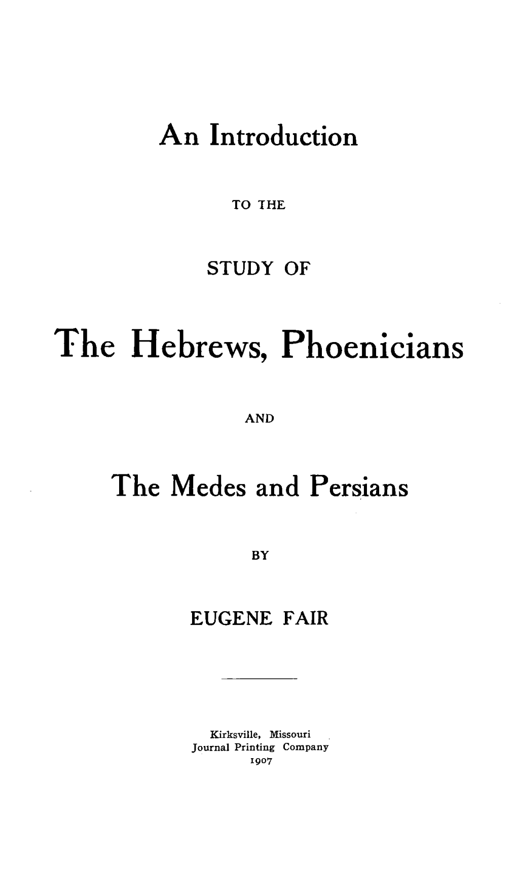 The Hebrews, Phoenicians