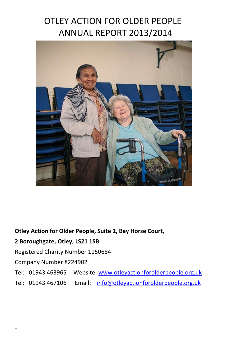 Otley Action for Older People Annual Report 2013/2014