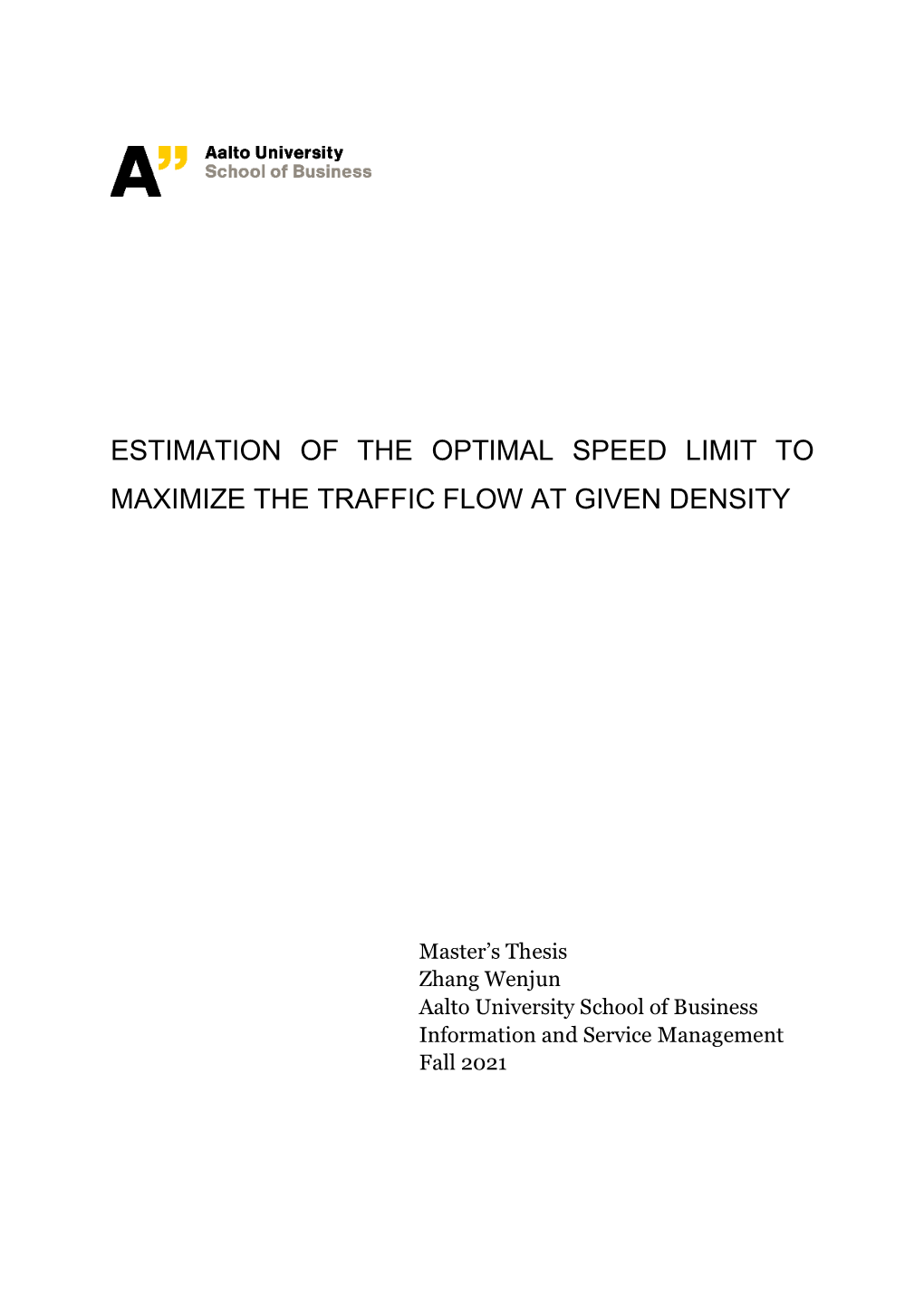 Estimation of the Optimal Speed Limit to Maximize the Traffic Flow at Given Density