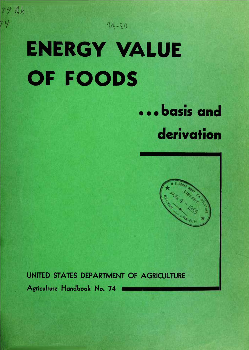 Energy Value of Foods