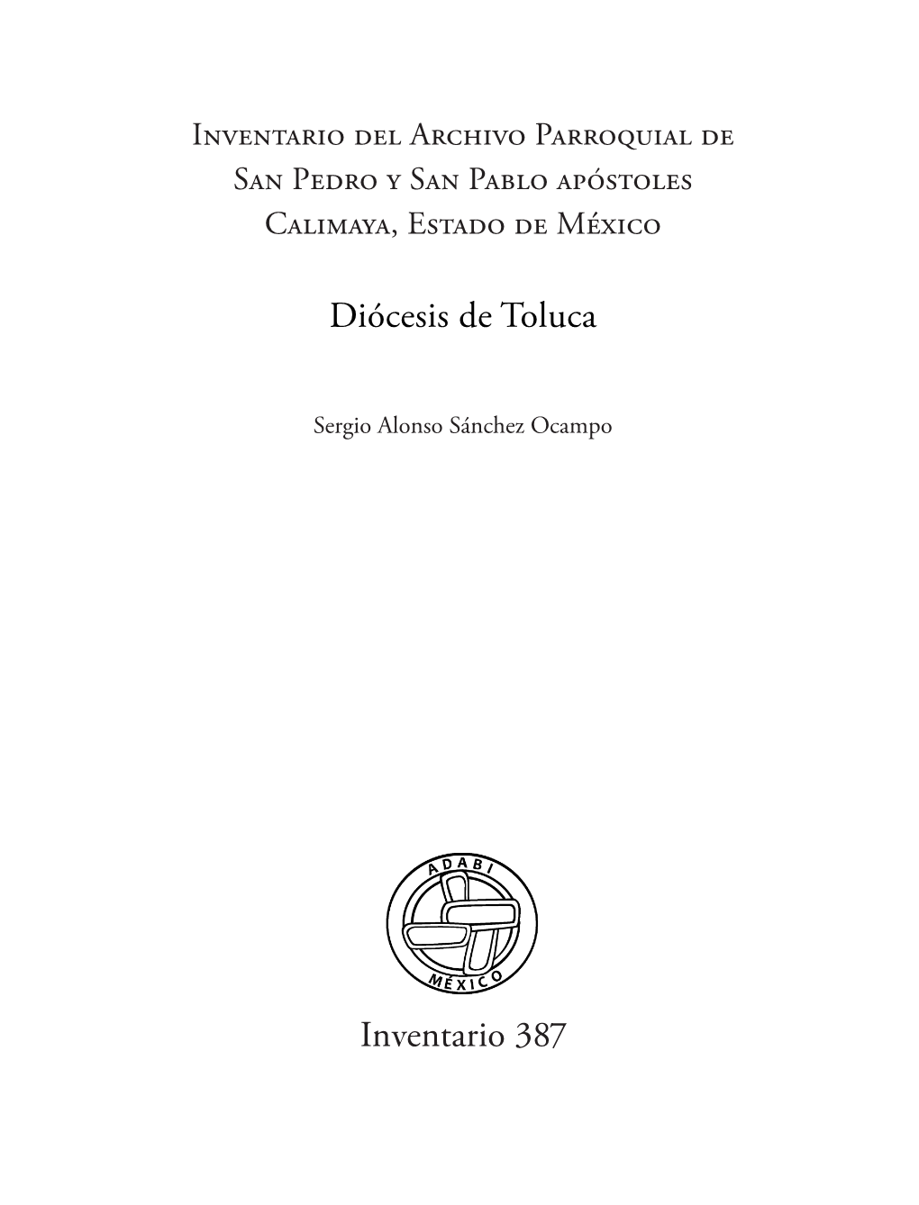 Diócesis De Toluca Inventario