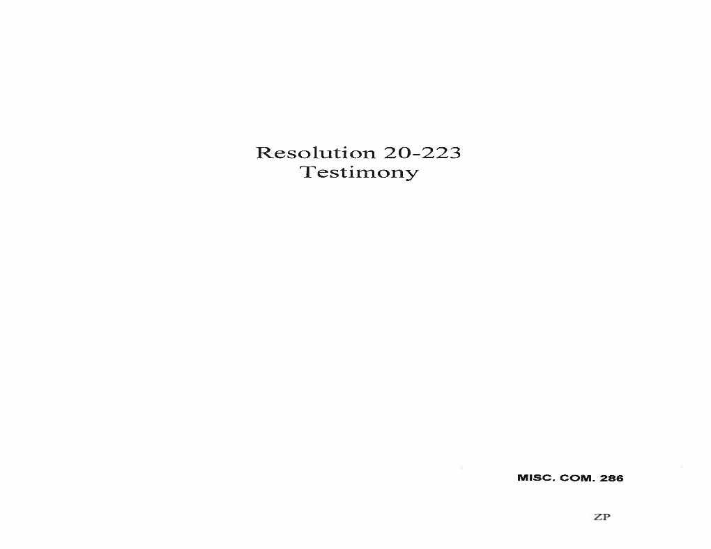 Resolution 20-223 Testimony