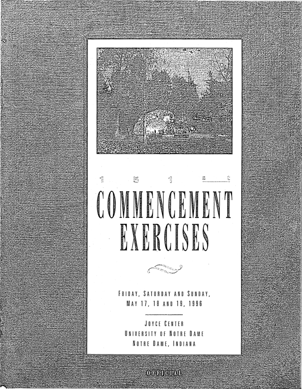 1996-05-19 University of Notre Dame Commencement Program