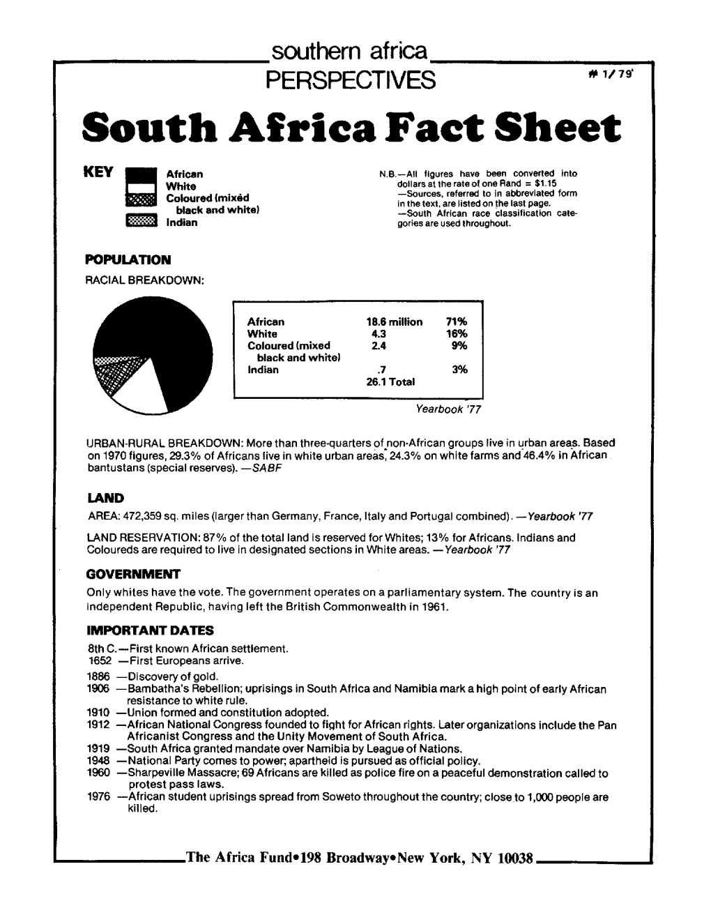 South Africa Fact Sheet