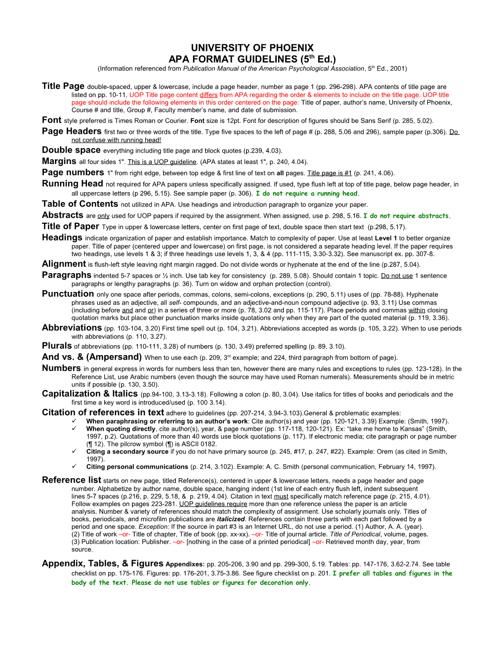 APA Guidelines Grading Tool (5Th Ed)