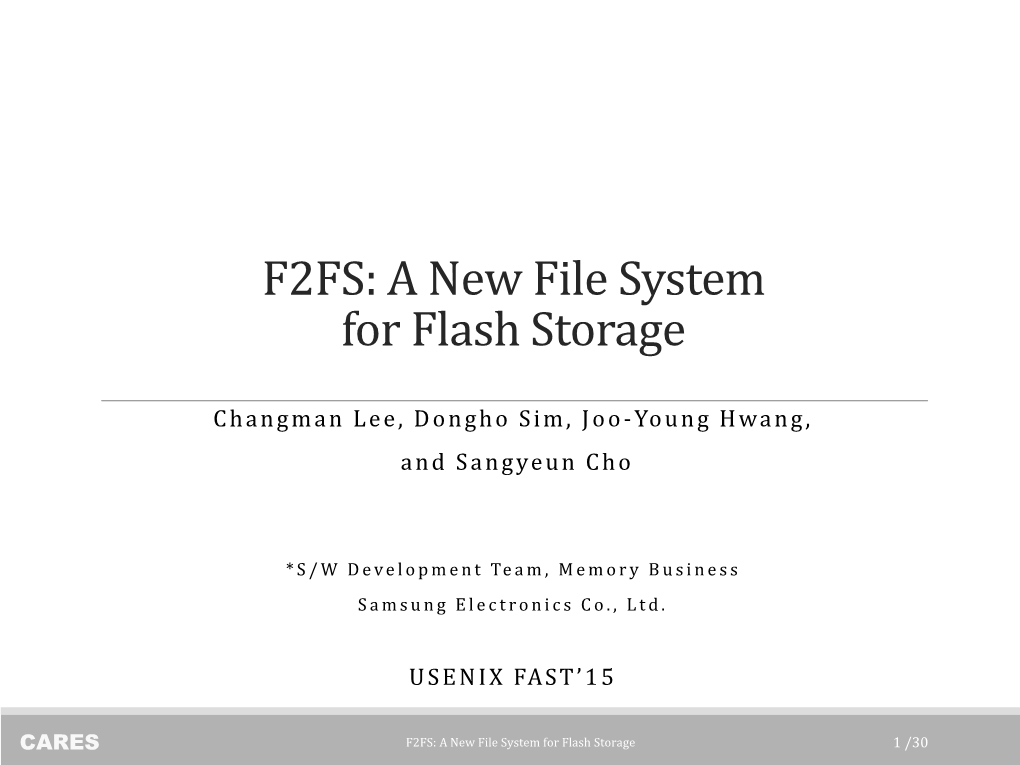 File System for Flash Storage