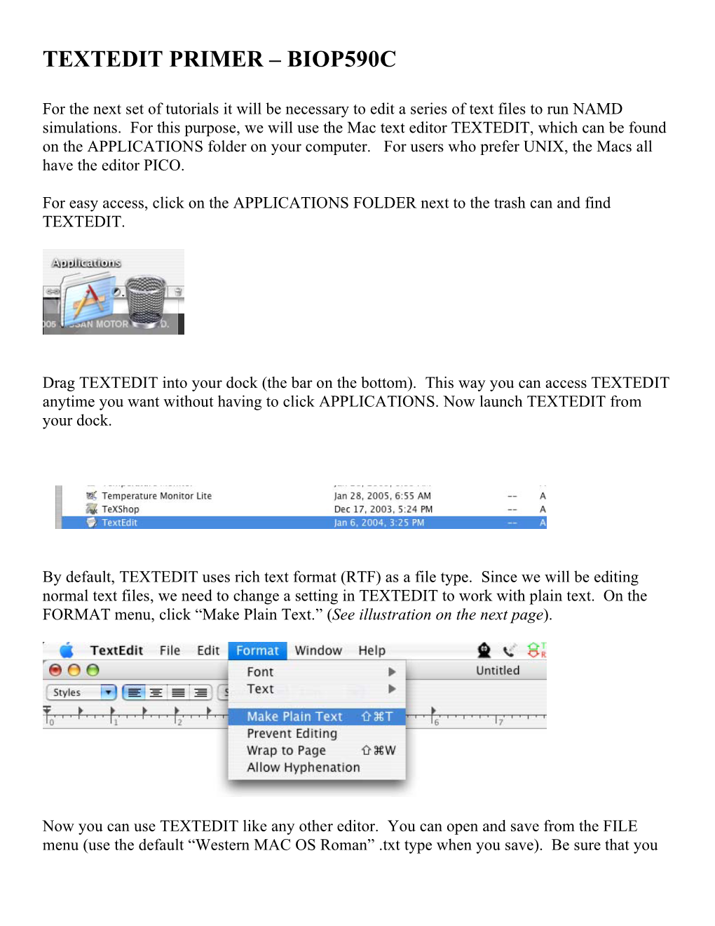 Textedit Primer – Biop590c