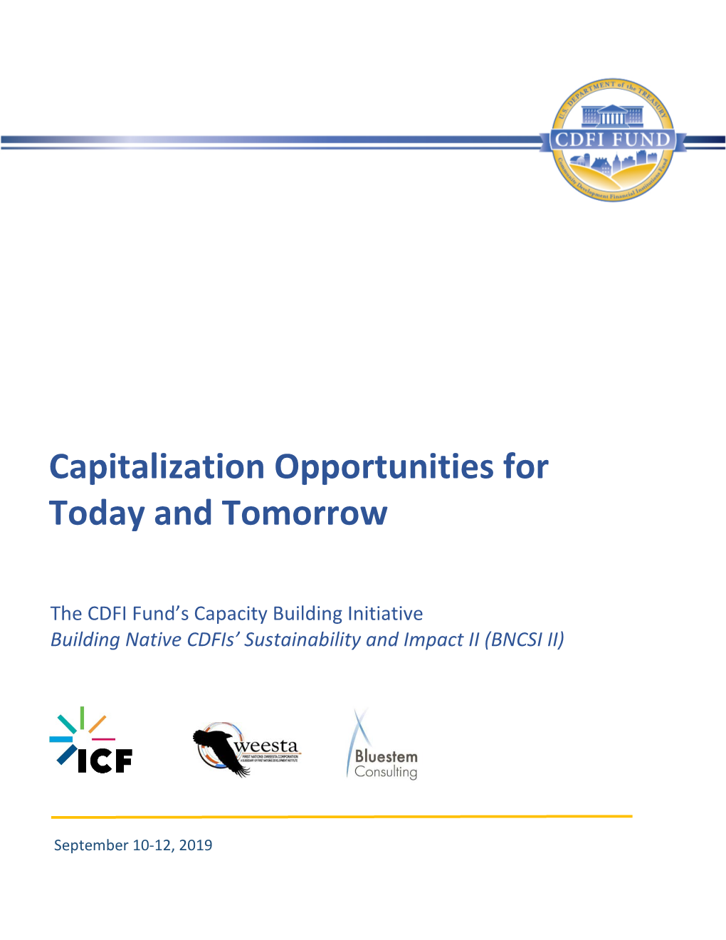 Capitalization Opportunities for Today and Tomorrow Manual