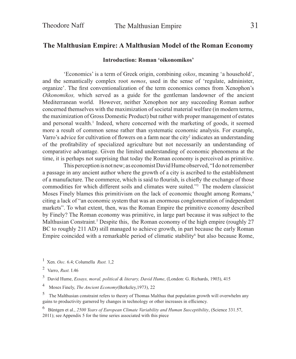 A Malthusian Model of the Roman Economy