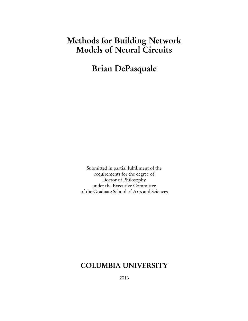 Methods for Building Network Models of Neural Circuits