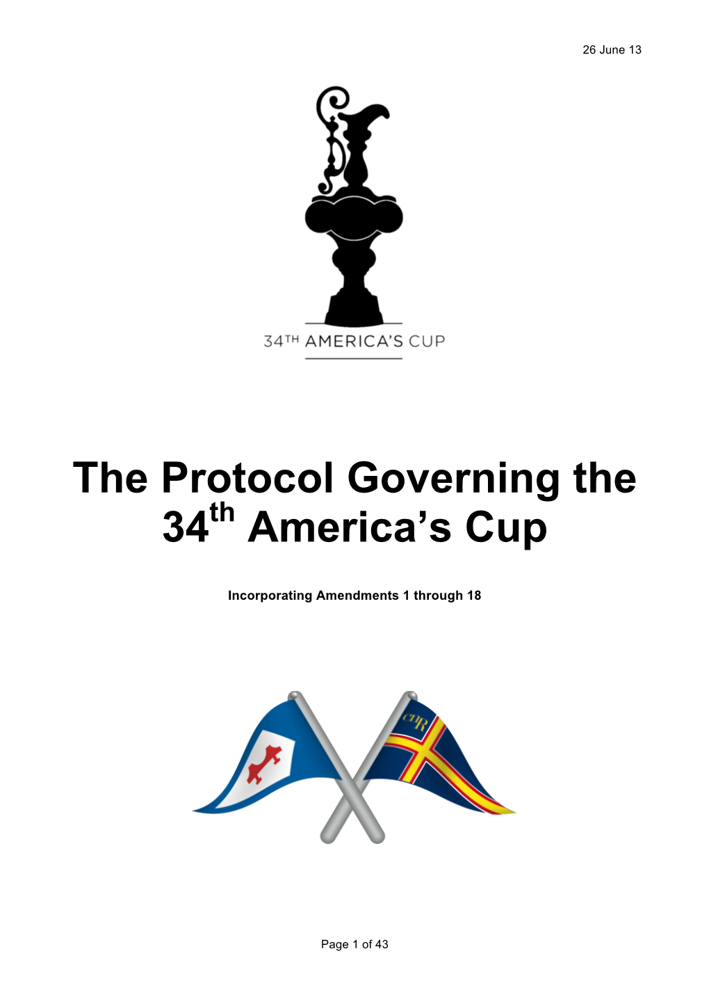 The Protocol Governing the 34 America's