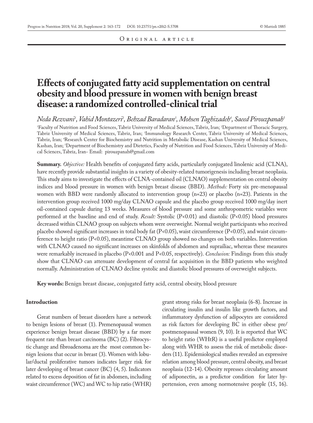 Effects of Conjugated Fatty Acid Supplementation