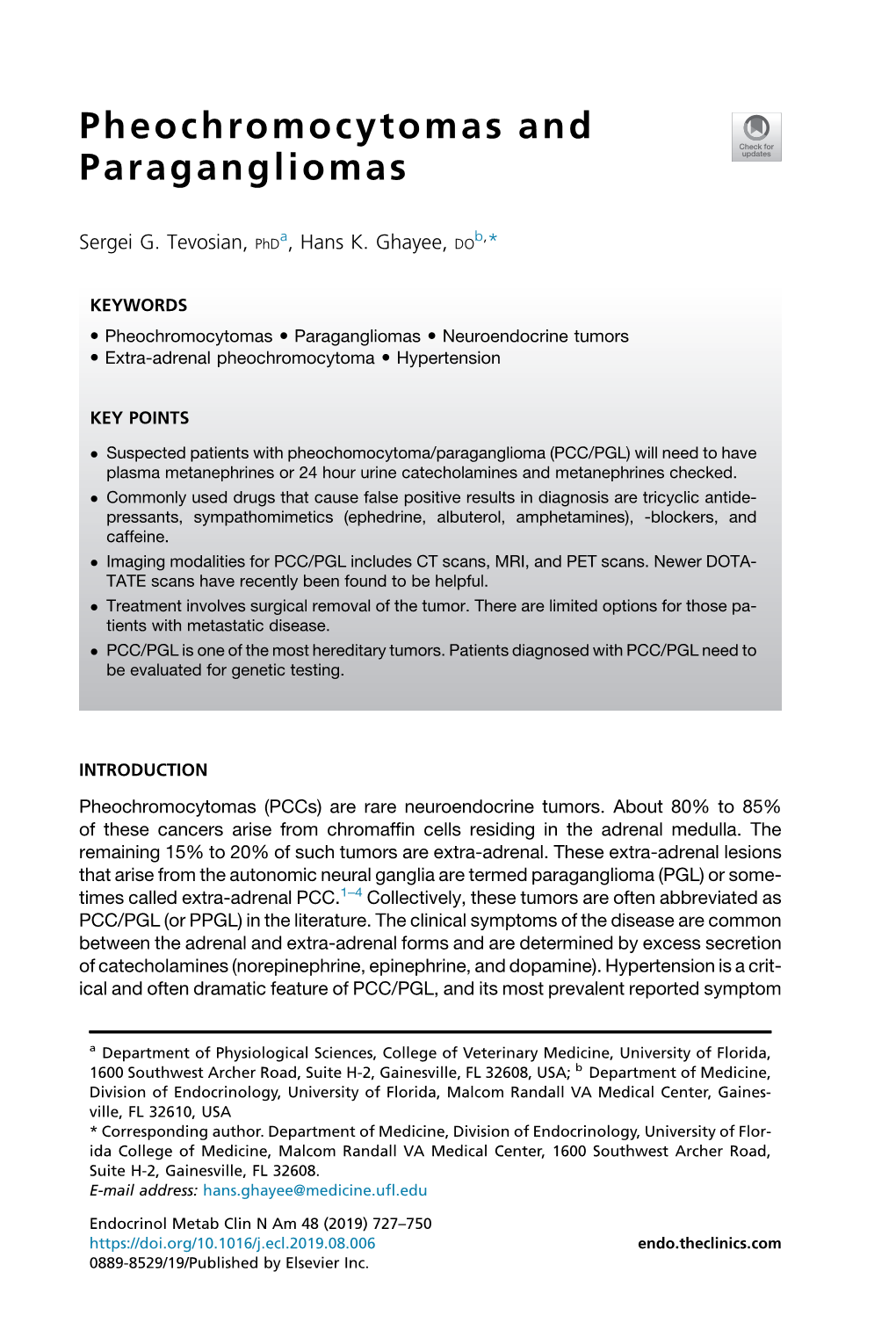 Pheochromocytomas and Paragangliomas