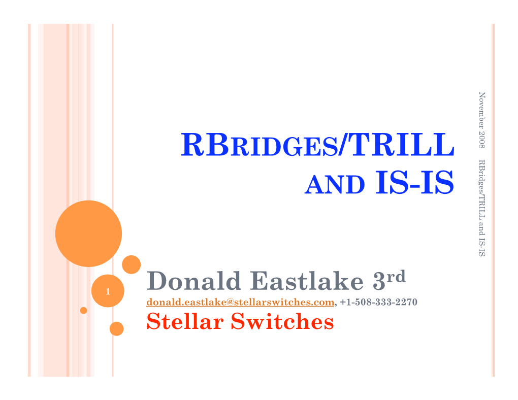 Rbridges/TRILL and IS-IS and IS-IS