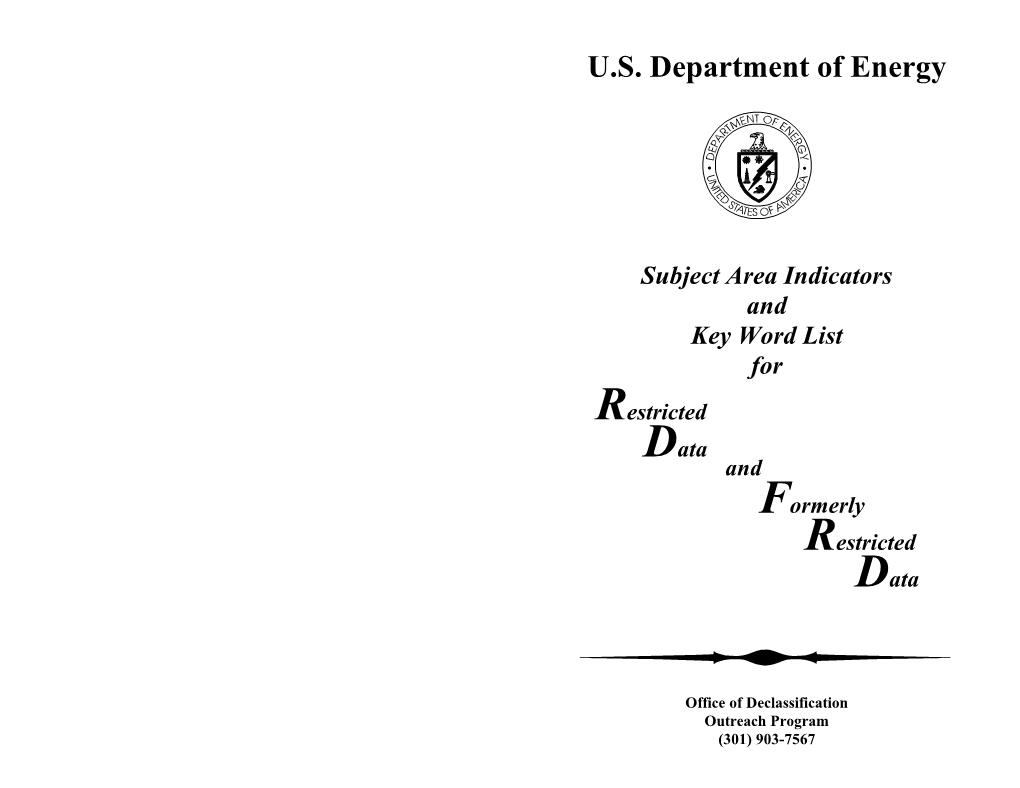 Subject Area Indicators, Key Word List