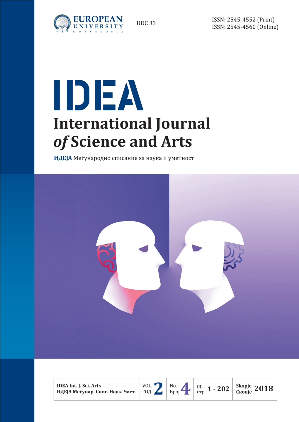 IDEA International Journal of Science and Arts ИДЕЈА Меѓународно Списание За Наука И Уметност