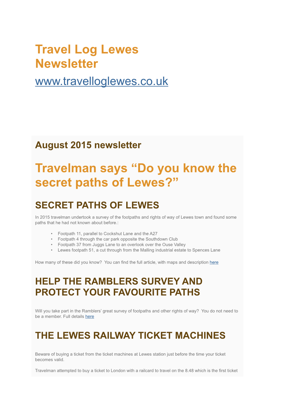 Do You Know the Secret Paths of Lewes?”