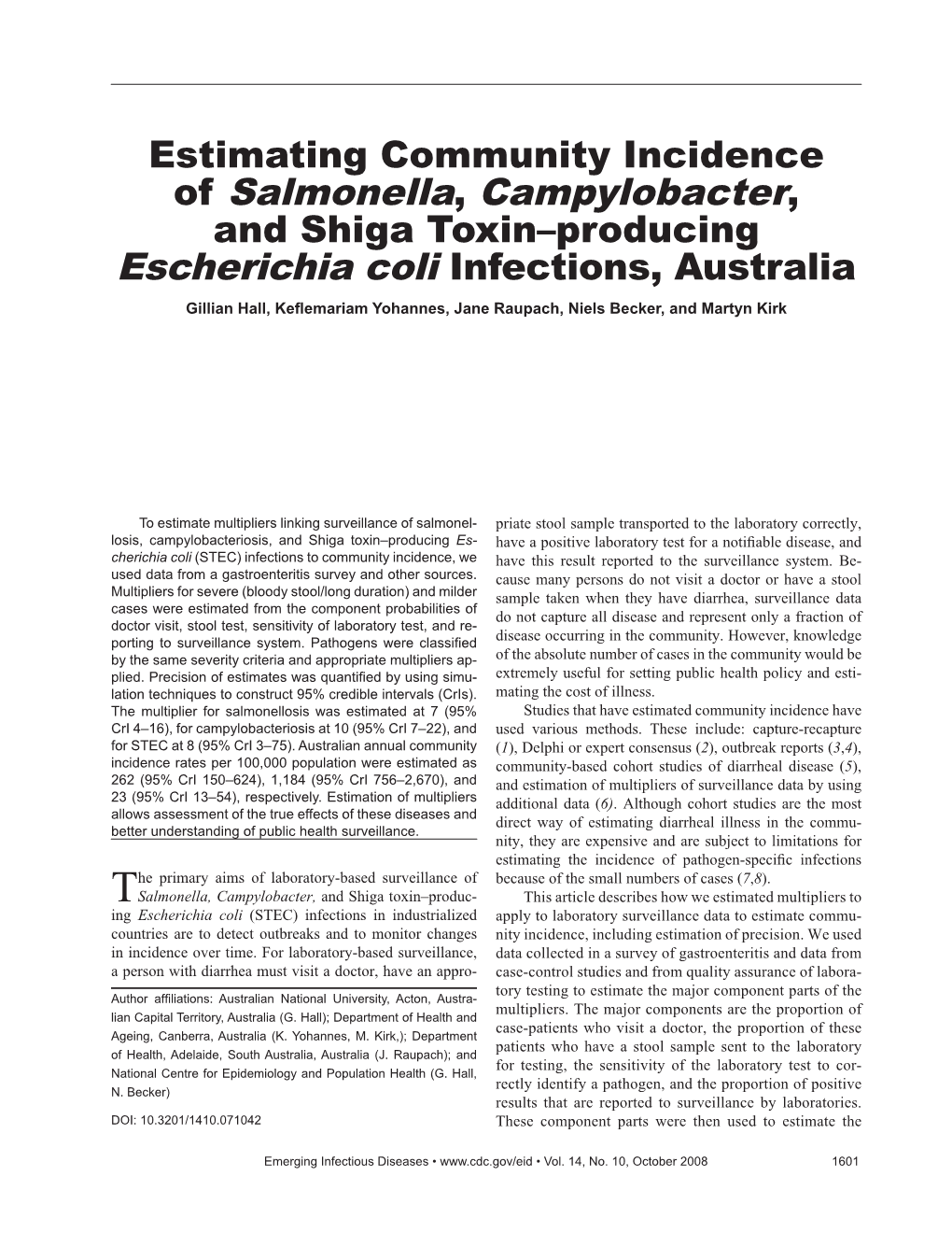 Of Salmonella, Campylobacter