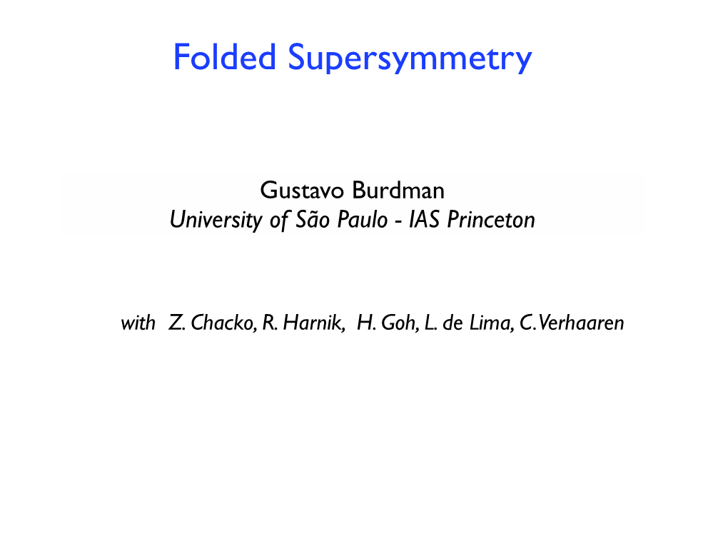 Folded Supersymmetry