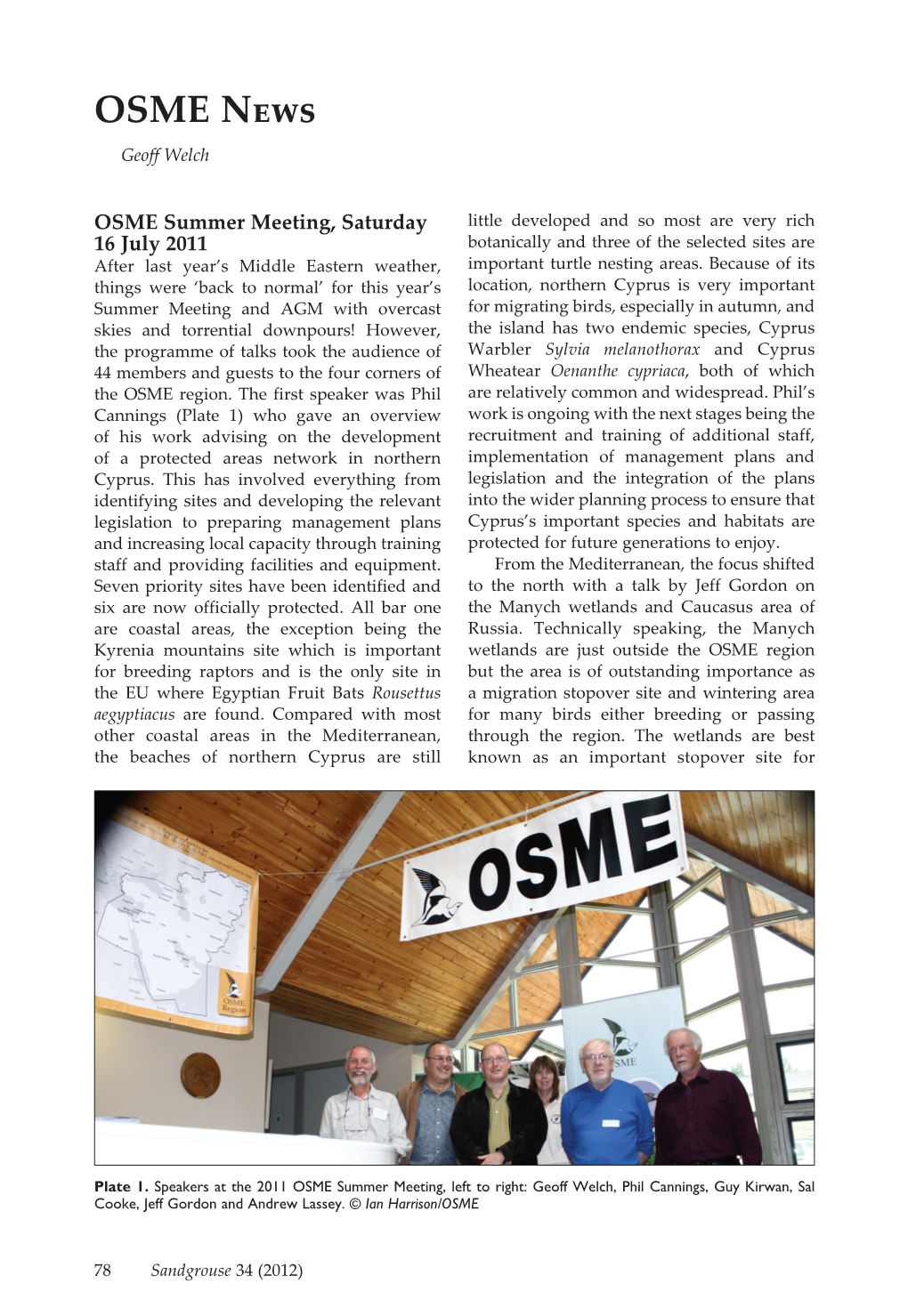 OSME News Geoff Welch