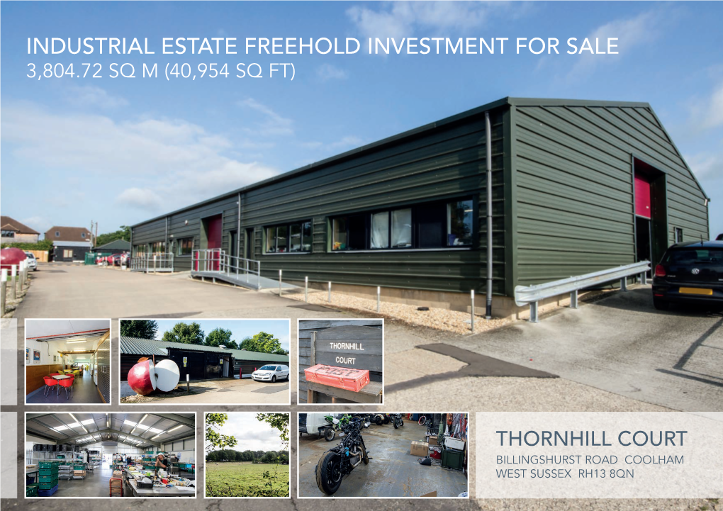 Industrial Estate Freehold Investment for Sale 3,804.72 Sq M (40,954 Sq Ft)