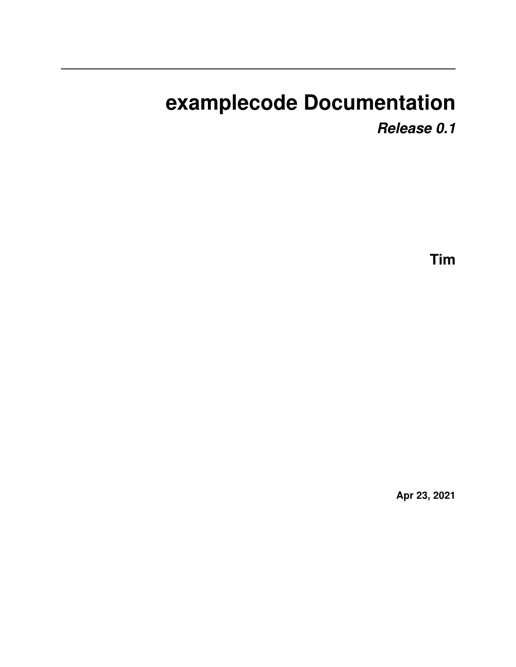 Examplecode Documentation Release 0.1