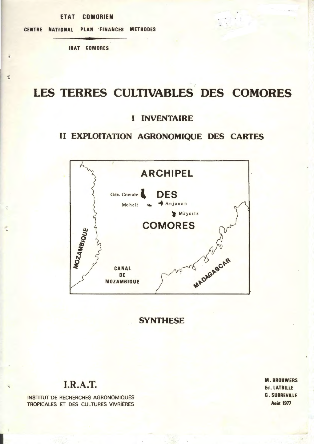 Les Terres Cultivables Des Comores