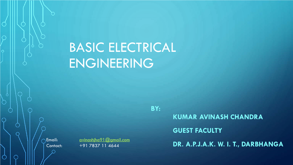 Basic Electrical Engineering