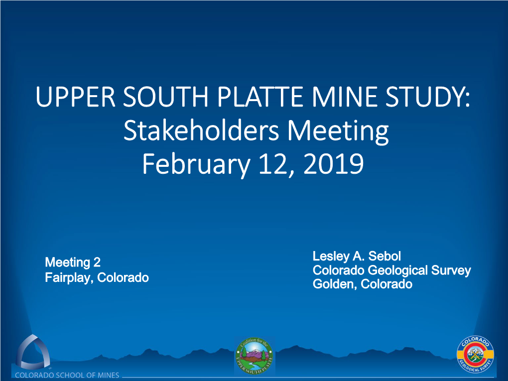Stakeholders Meeting February 12, 2019