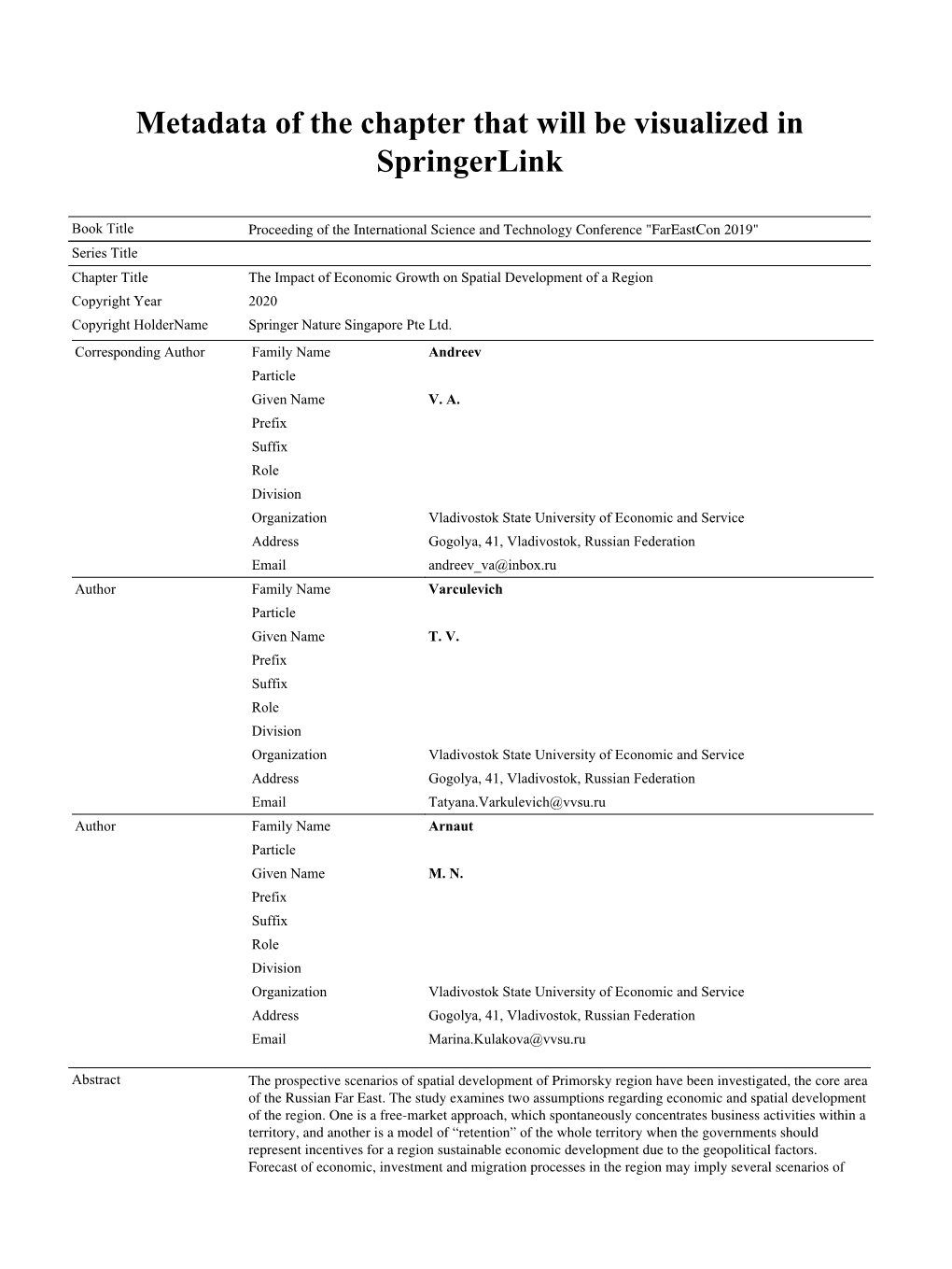 Metadata of the Chapter That Will Be Visualized in Springerlink