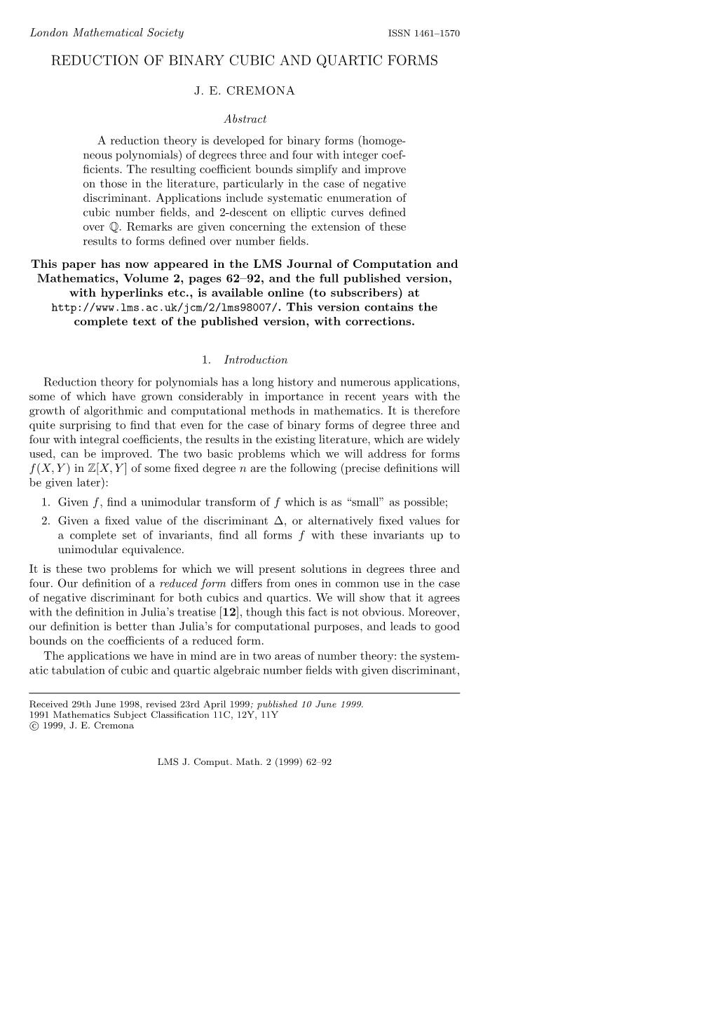 Reduction of Binary Cubic and Quartic Forms