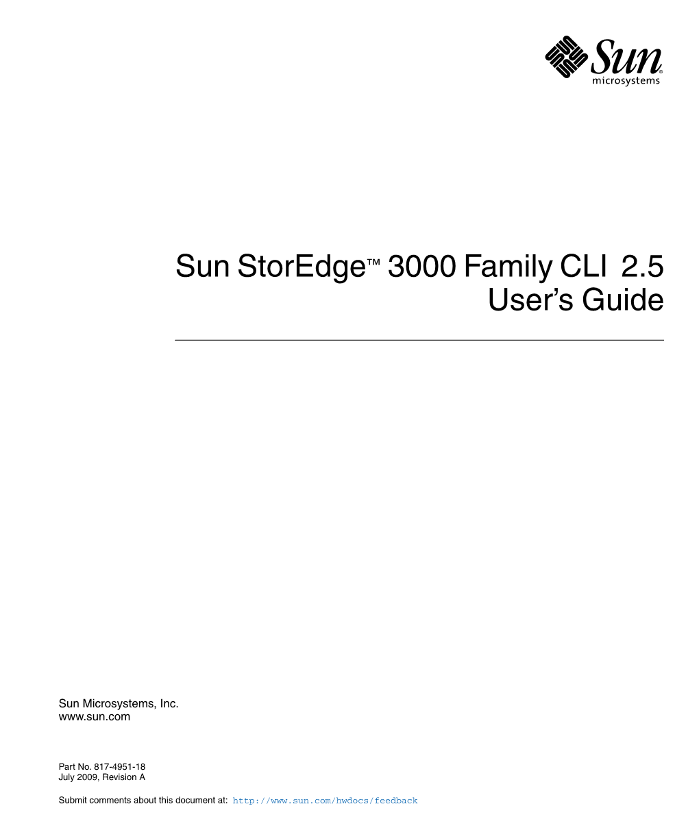 Sun Storedge 3000 Family CLI 2.5 User's Guide