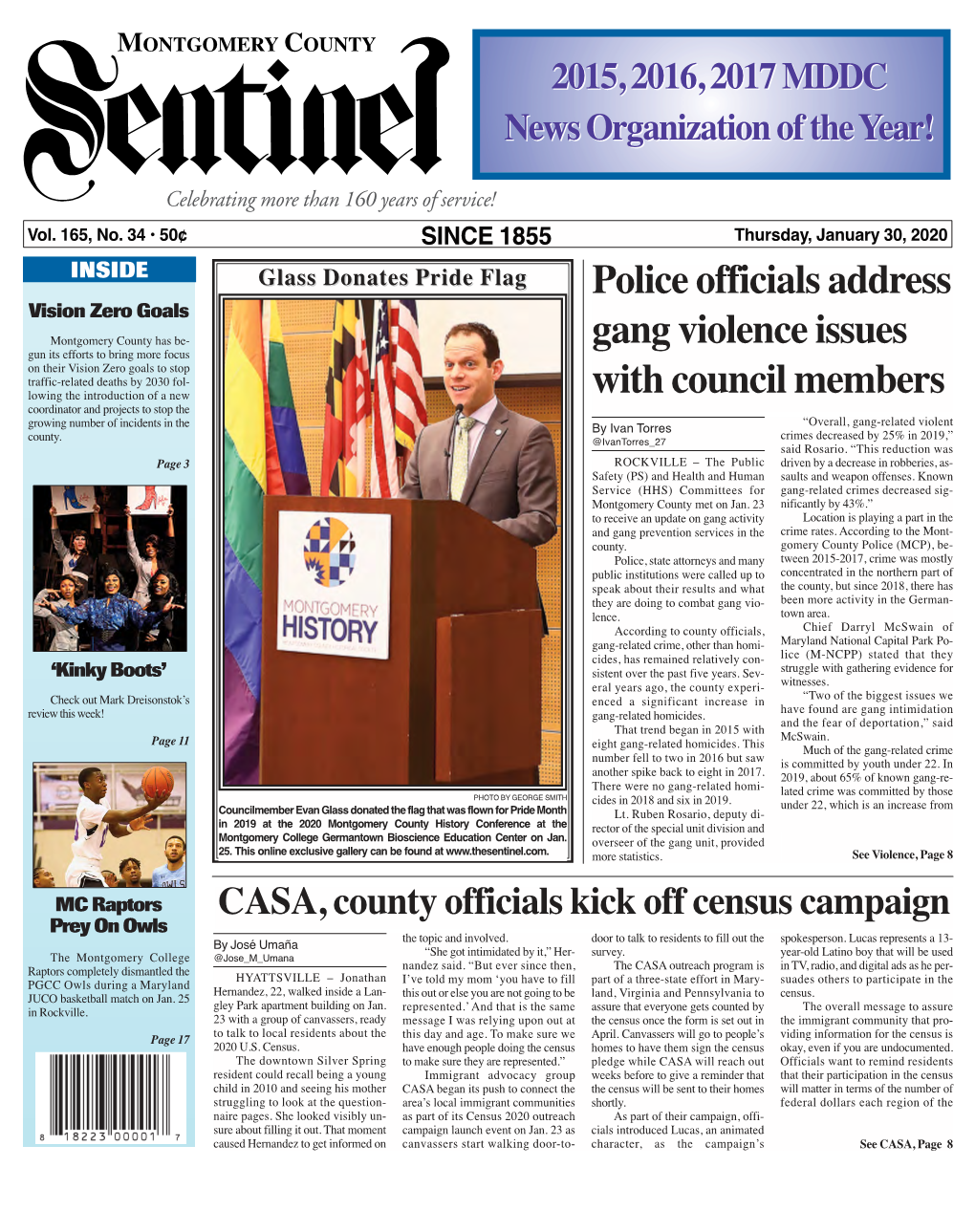 THE MONTGOMERY COUNTY SENTINEL JANUARY 30, 2020 EFLECTIONS R the Montgomery County Sentinel, Published Weekly by Berlyn Inc