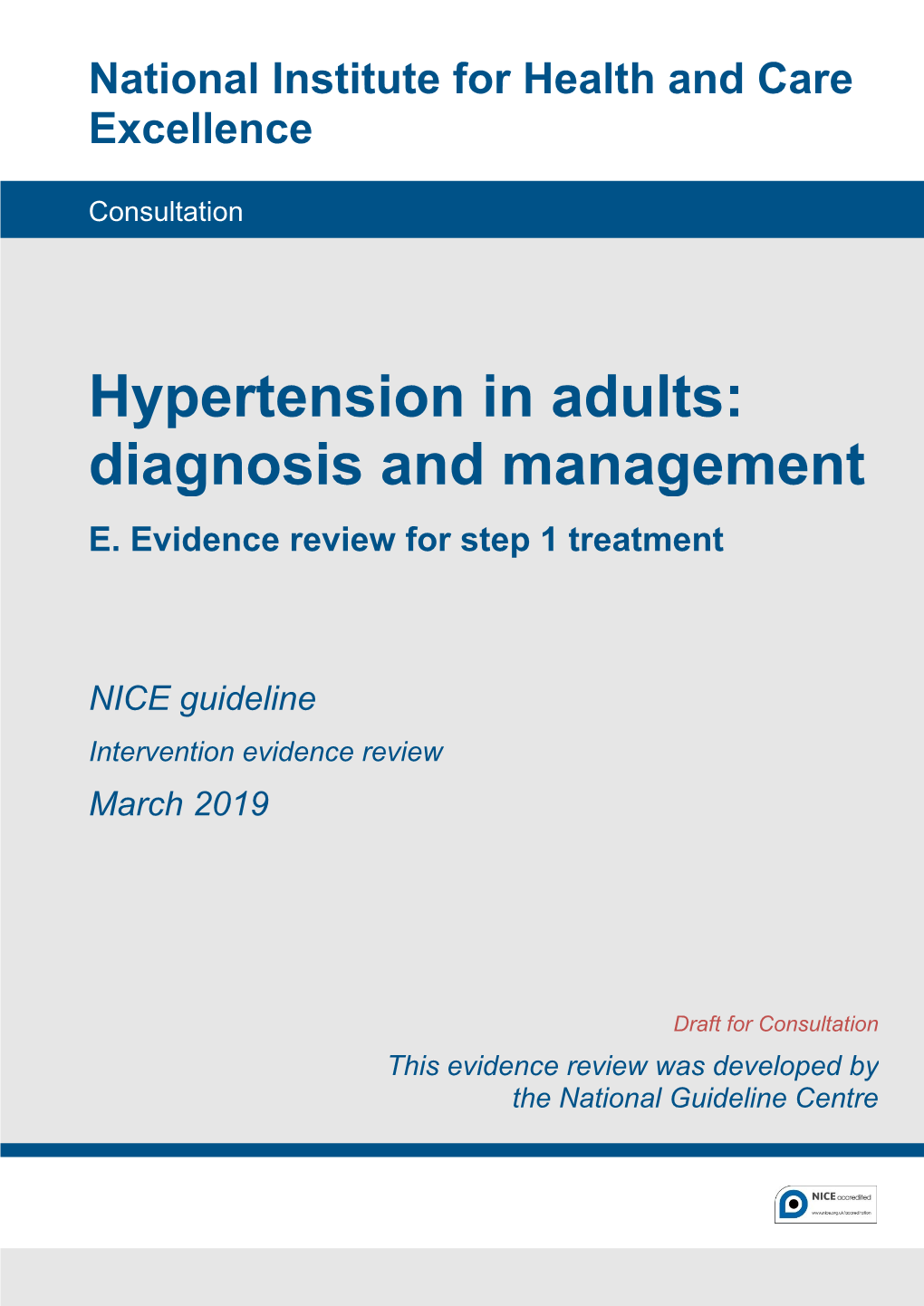 Hypertension in Adults: Diagnosis and Management E