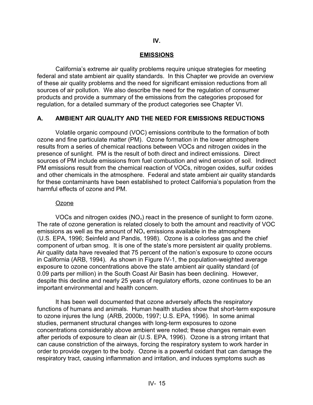 A. Ambient Air Quality and the Need for Emissions Reductions