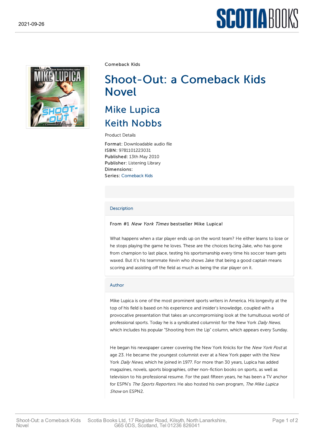 Shoot-Out: a Comeback Kids Novel