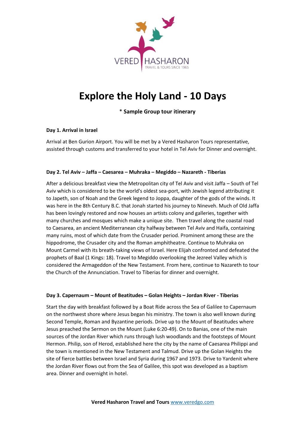 Explore the Holy Land - 10 Days