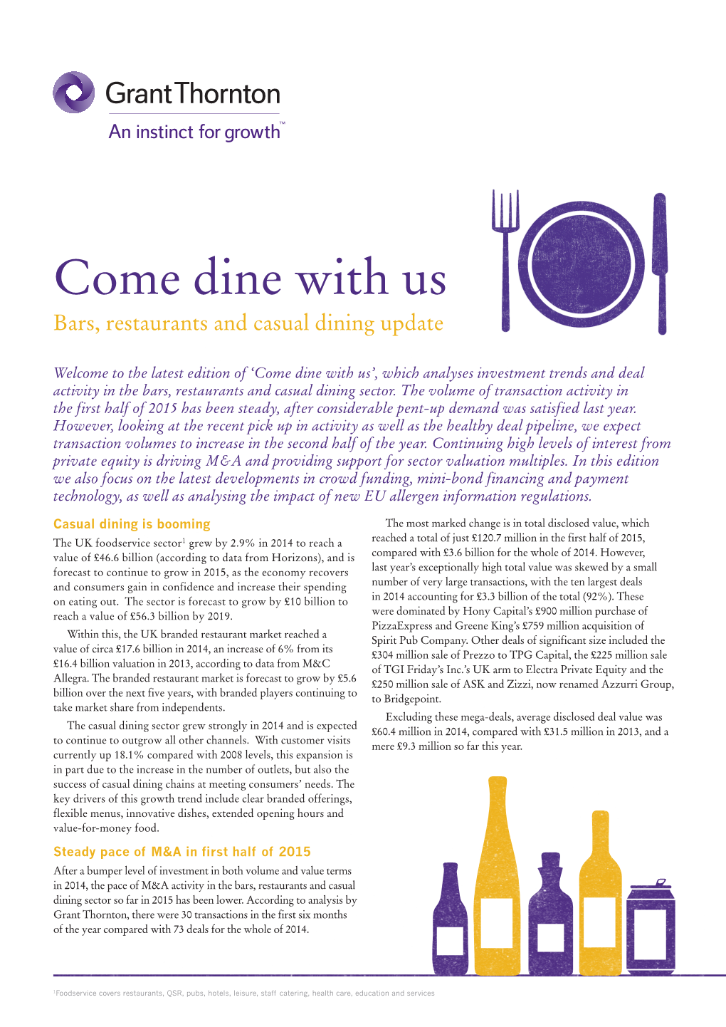 Come Dine with Us Bars, Restaurants and Casual Dining Update