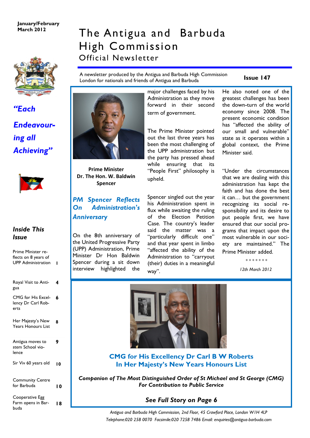 The Antigua and Barbuda High Commission Official Newsletter