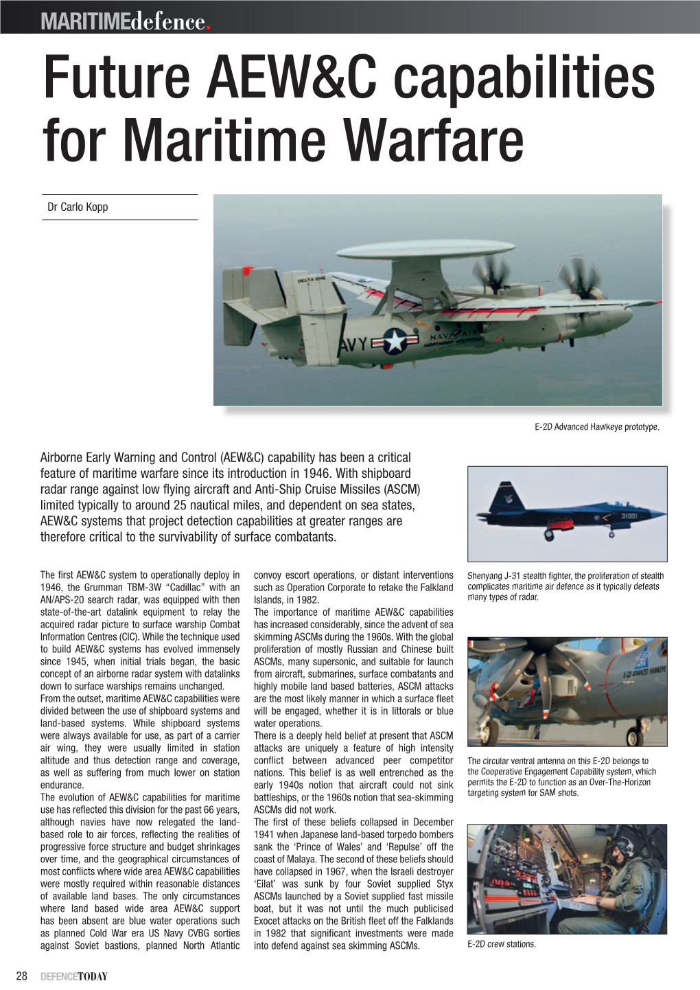 Future AEW&C Capabilities for Maritime Warfare