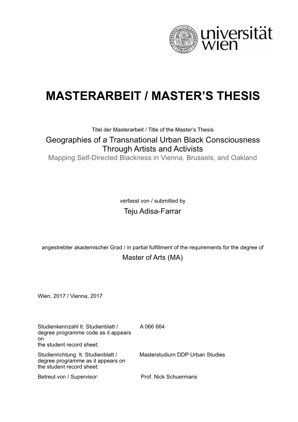 Masterarbeit / Master's Thesis